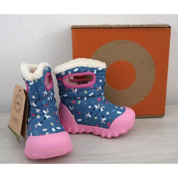 Bogs 72603I-469 Baby Girls Sz 6 Dark Blue Multi B-Moc Pegasus Snow Boots - Picture 1 of 13